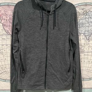Asics Grey Long Sleeve Womens Jacket with Hoodie